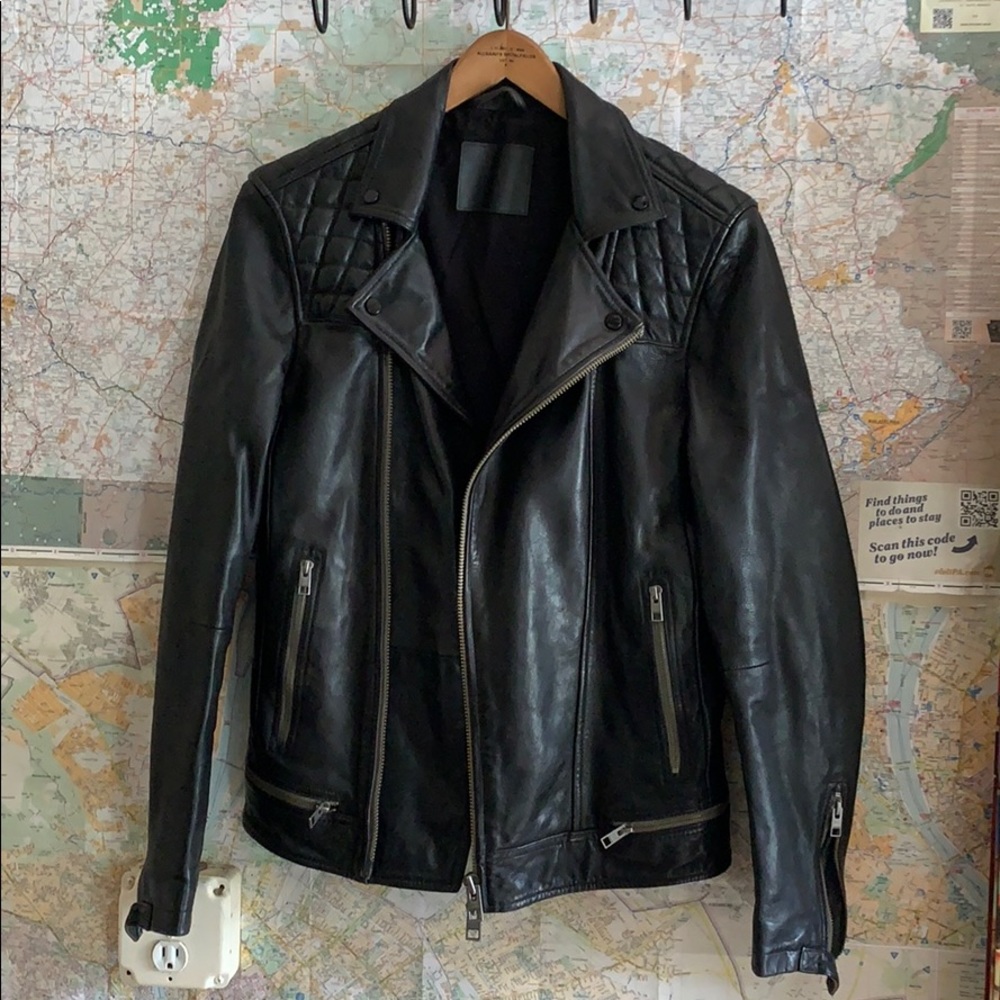 AllSaints Conroy Leather Biker Jacket
